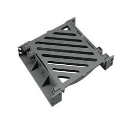 Grille de caniveau avec longerons