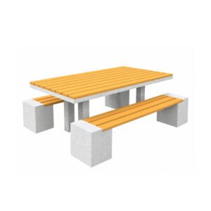 TABLE PIQUE-NIQUE EN BÉTON ET BOIS